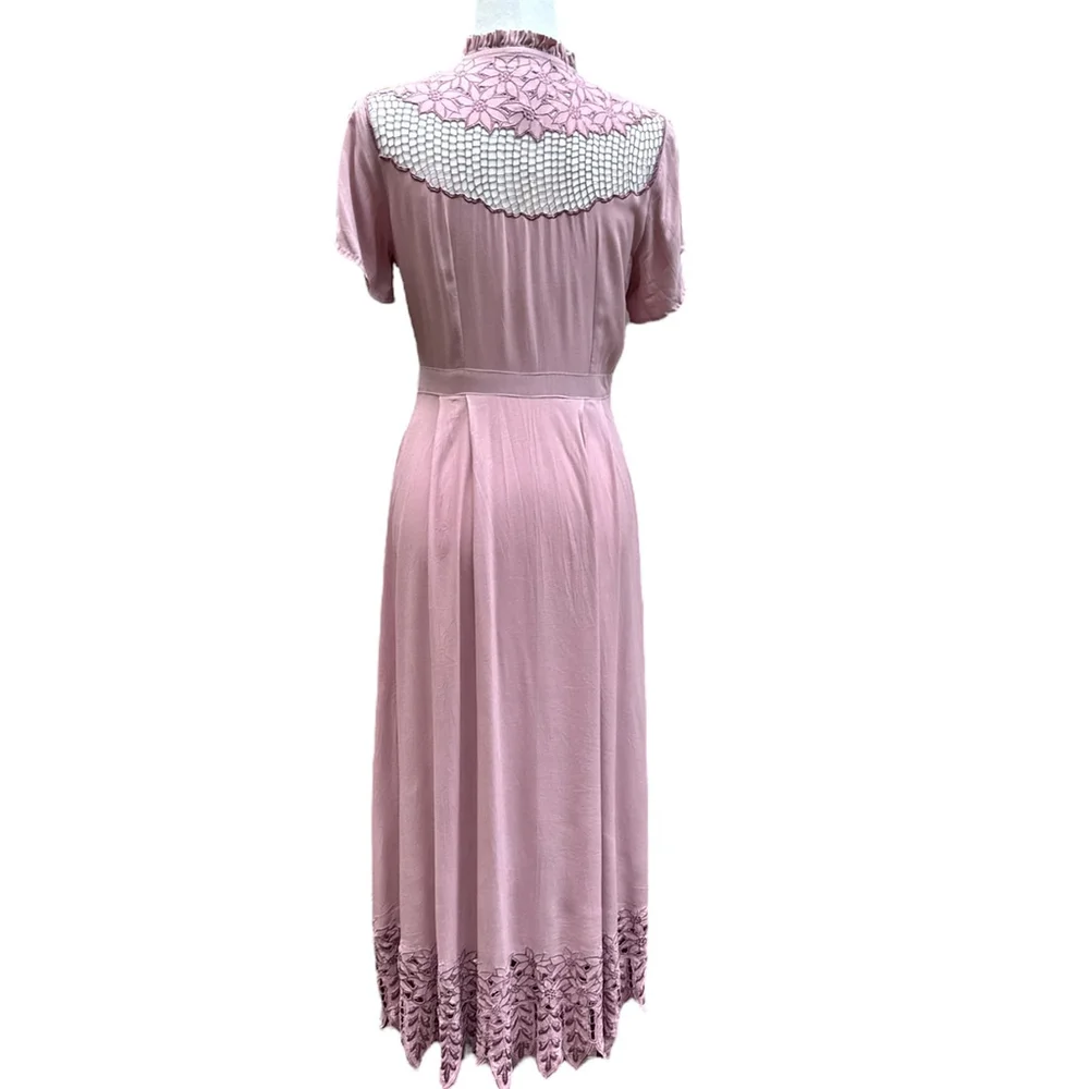 Cleobella Size Small Pink Mauve Lace Maxi Dress - Picture 6 of 16